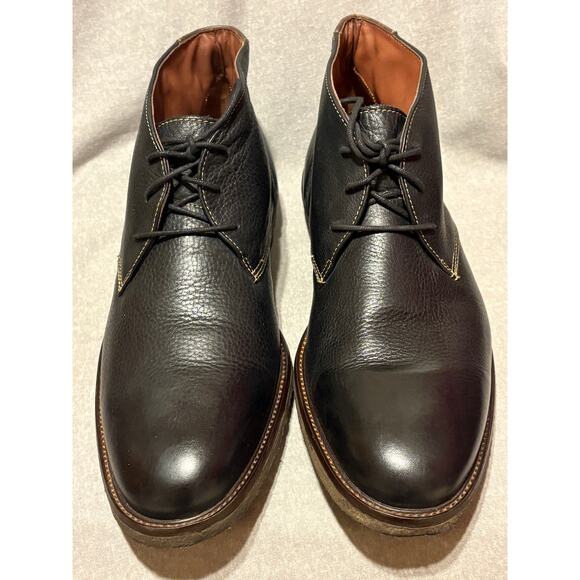 Johnston & Murphy Size 12M Black Leather Copeland Chukka Ankle Boots EUC - Picture 4 of 9